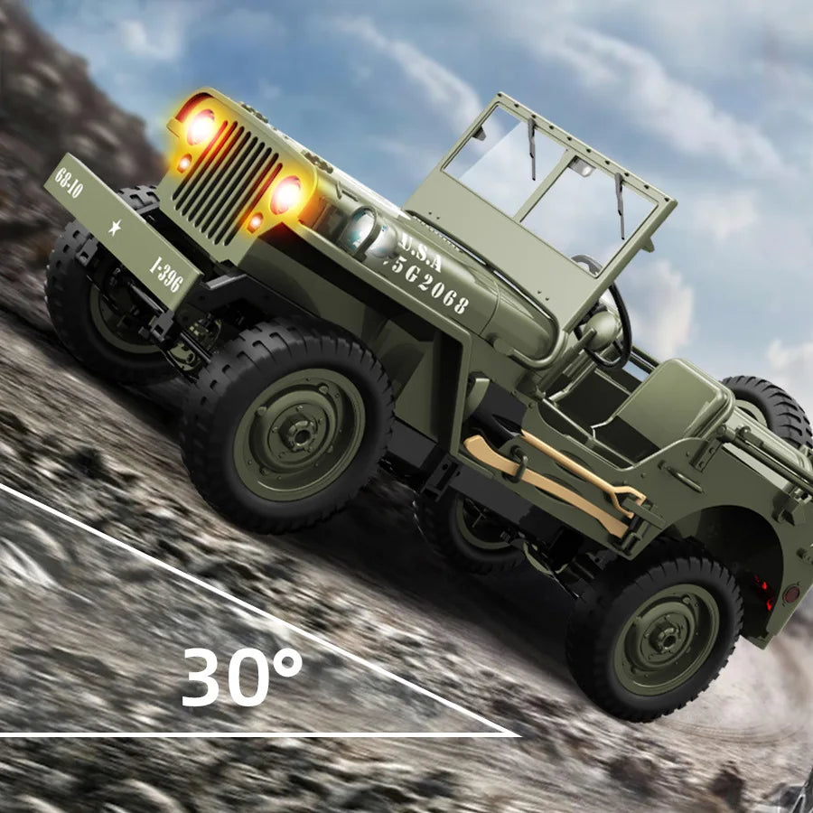 C8815 1/10 WILLYS 2.4G Rc Car 1941 4WD RTR Crawler Climbing Scale Military Truck Offroad Vehicle Adult Toys Gift For Kids