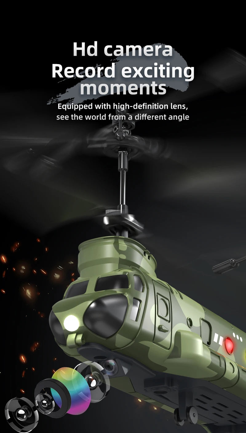 RC Helicopter LM19-D LED Lights 480P Camera Hd Aerial Photography 2.4g Remote Control Aircraft Model Toys for Boys Children Gift