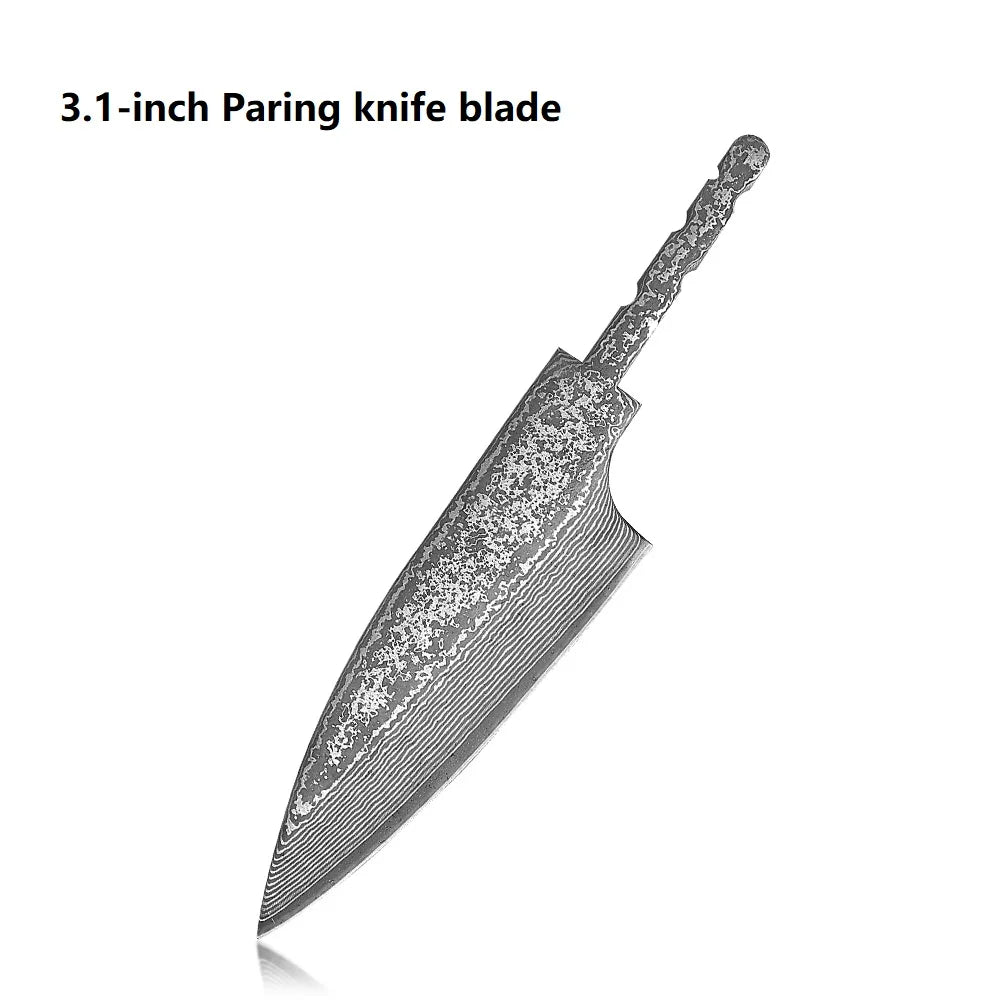 F.YOUNG DIY Damascus Steel Japanese Kitchen Chef Knife Blank Blade VG10 Full Tang Integral Hand Forged Sharp Edges Making Tools