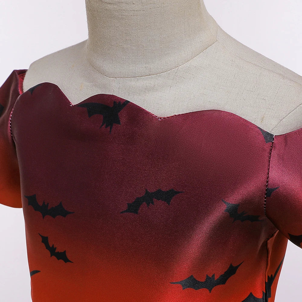 Halloween Bat Gothic Cosplay Girl Costumes Christmas Carnival Kids Pumpkin Birthday Costume for Children Princess Party Dresses