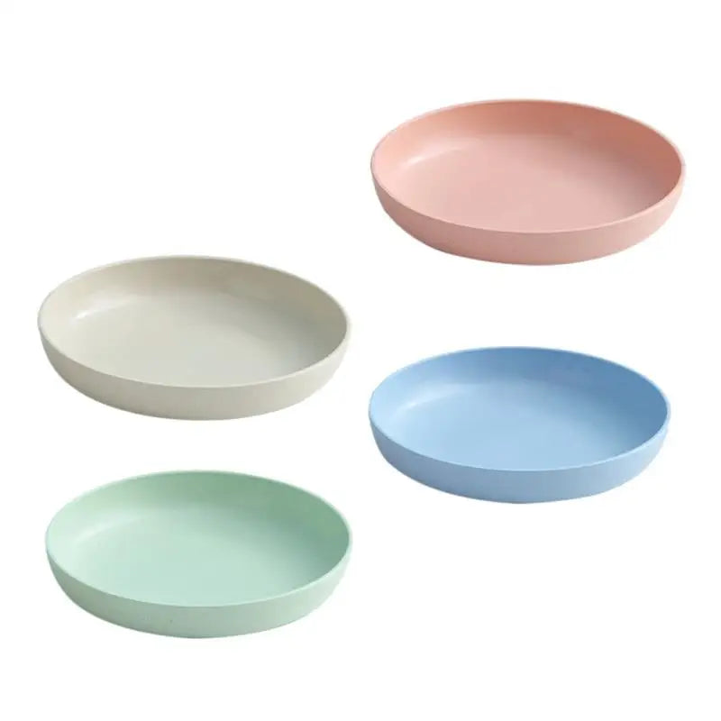 4 Pcs Plate Plastic Plates Pallets Salad Dinner Serving Round Polypropylene (pp) Food Dish Home Child Dishes