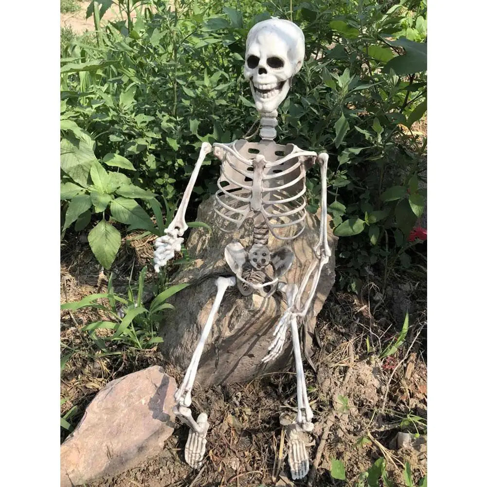 Halloween Human Skeleton Haunted House Hanging Props Home Evil Party Decoration Horror Scary Movable Big Skull Decorations
