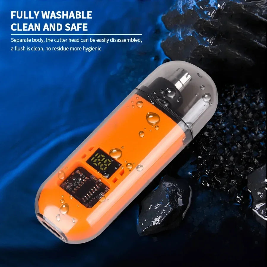 Mini Electric Nose Hair Clipper Rechargeable Multi-kinetic Shaving 2-in-1Unisex Fully Automatic Washable Shaving Nose Trimmer