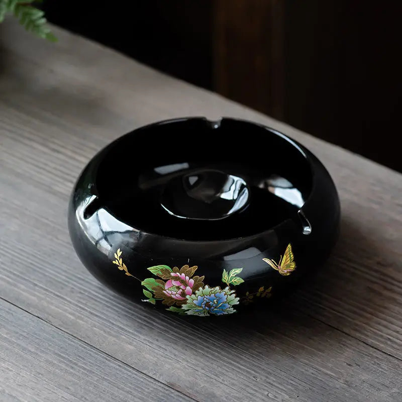 Retro Ceramic  Ashtray Tray Coffee Shop  Desktop Creative Ornaments Living Room TV Cabinet  Ashtrays with Lid Home Decoration