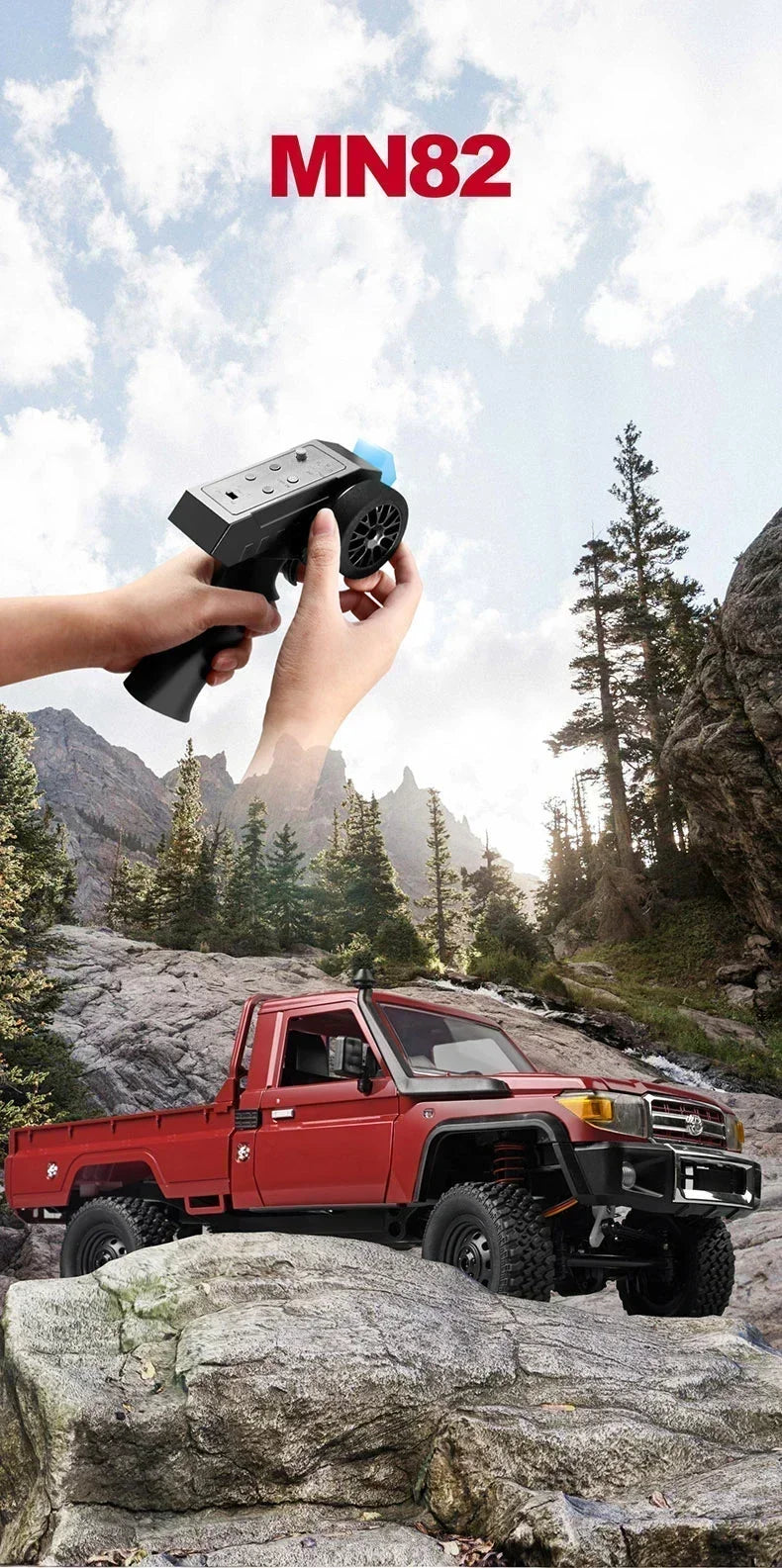 MN128 1/12 RC Car 4WD Jeep Model 2.4G Remote Control LED Light 4X4 Off Road 4WD Climbing RC Truck Electric Toy Car Gift for Boy