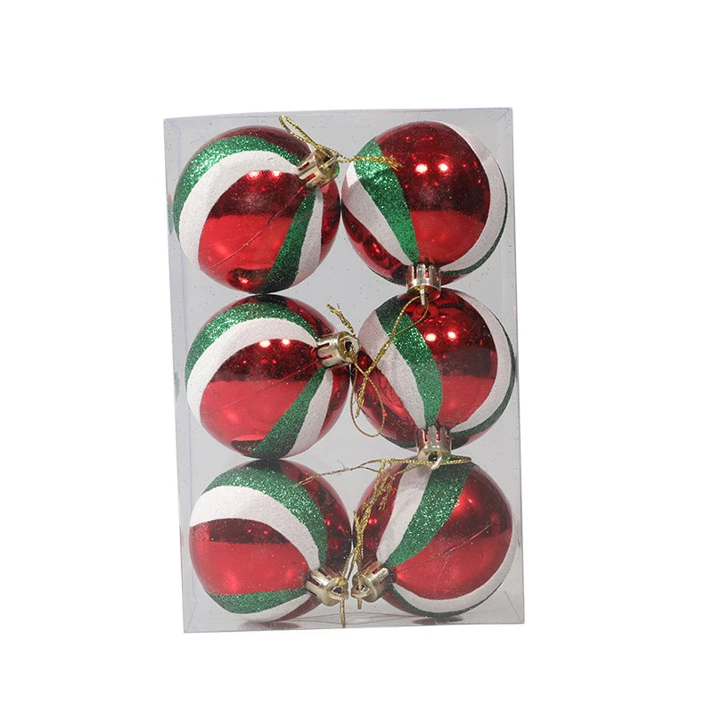 6PCS Xmas Decor Christmas Ball Ornaments Christmas Pendants Hanging Ball for Xmas Trees Wedding Party Holiday