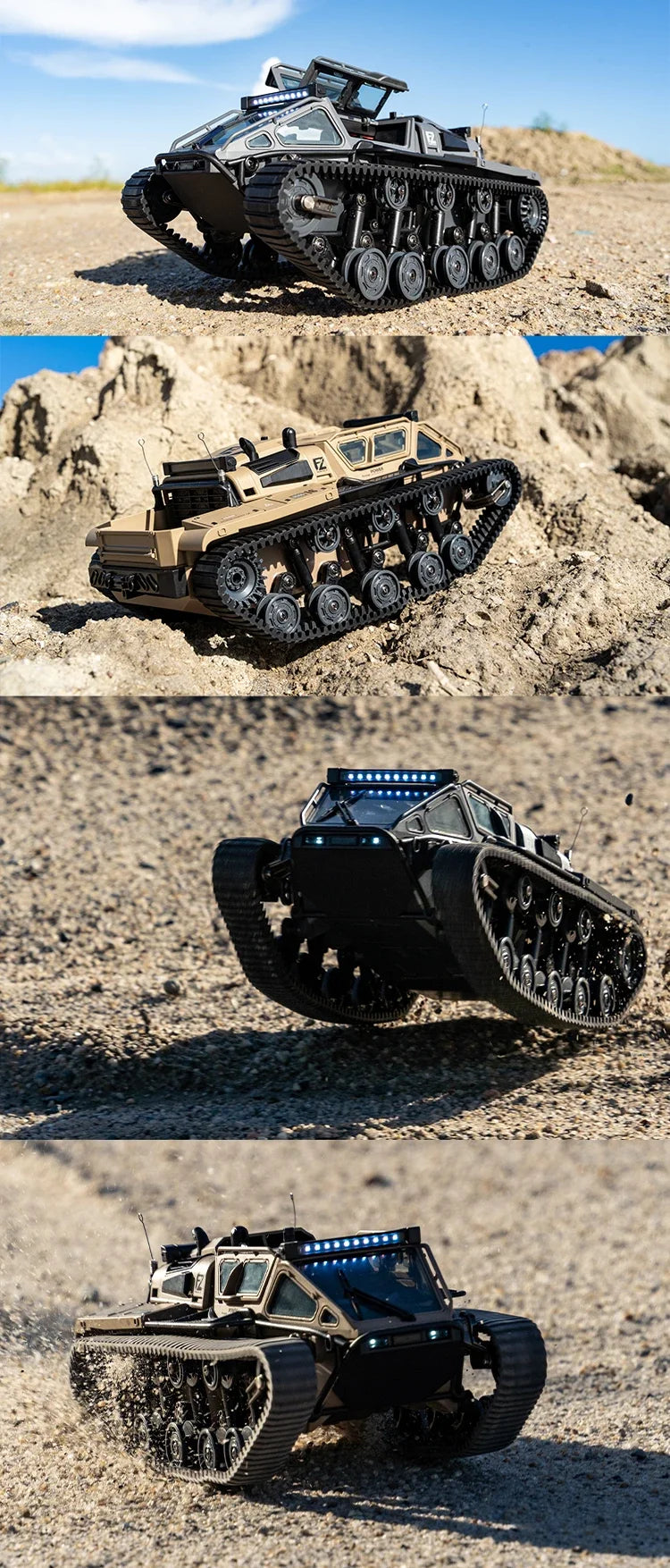 JHD Car For JJRC C8812 2.4G Full Scale Tracked Tank RC Car Model 360 Degree Rotation Drift Remote Control Off-Road Vehicle