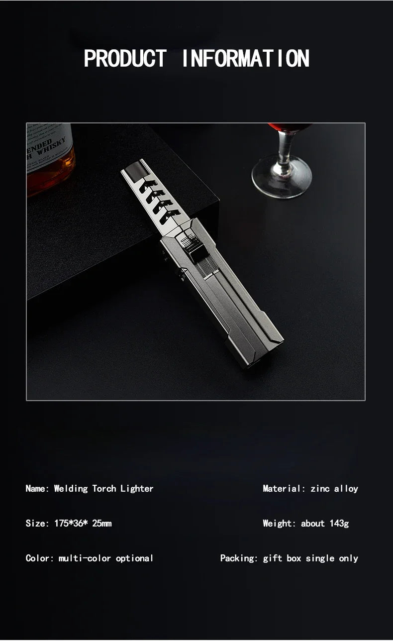 Kitchen BBQ Cigar Big Jet Flame Fire Butane Torch Outdoor Powerful Flame Camping Gun Lighter Mans Tools Without Gas No Box