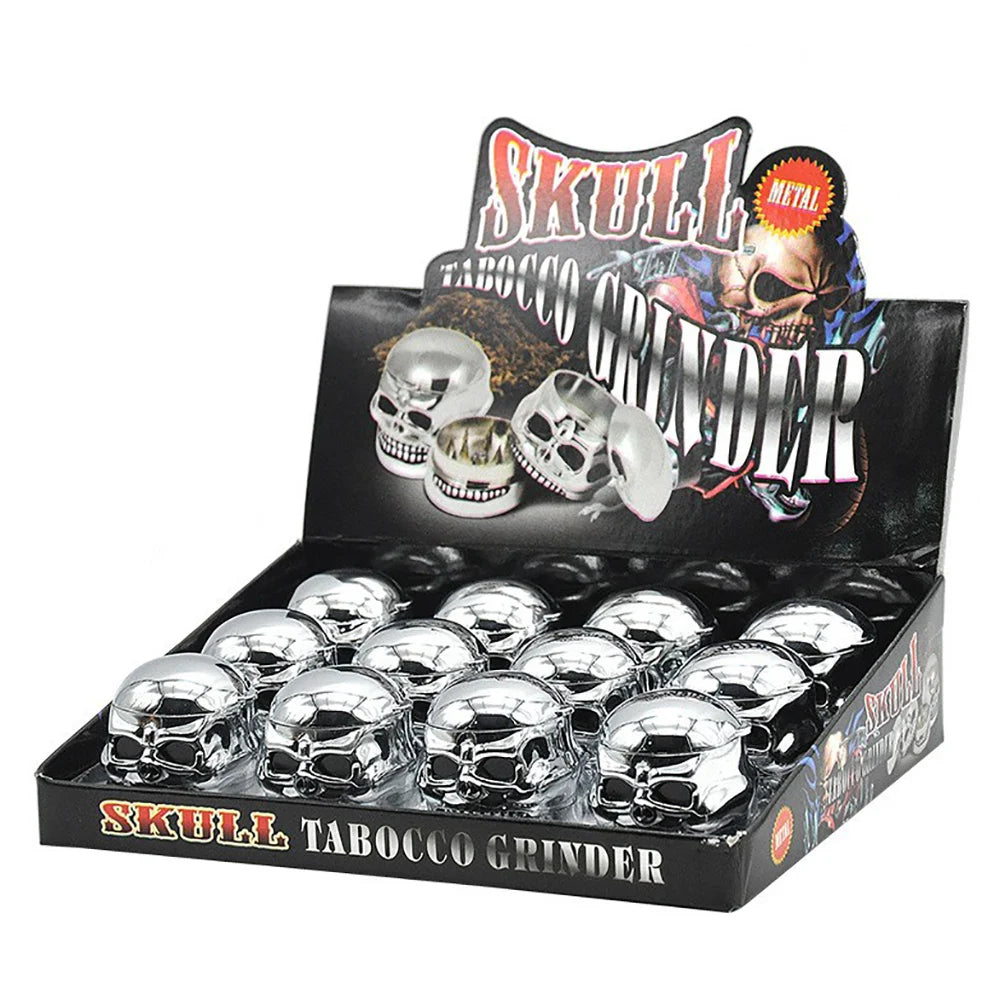 Mini Skull Tobacco Grinder Metal Halloween Gift Spice Crusher Small Portable 3 layers Herbs Grinder