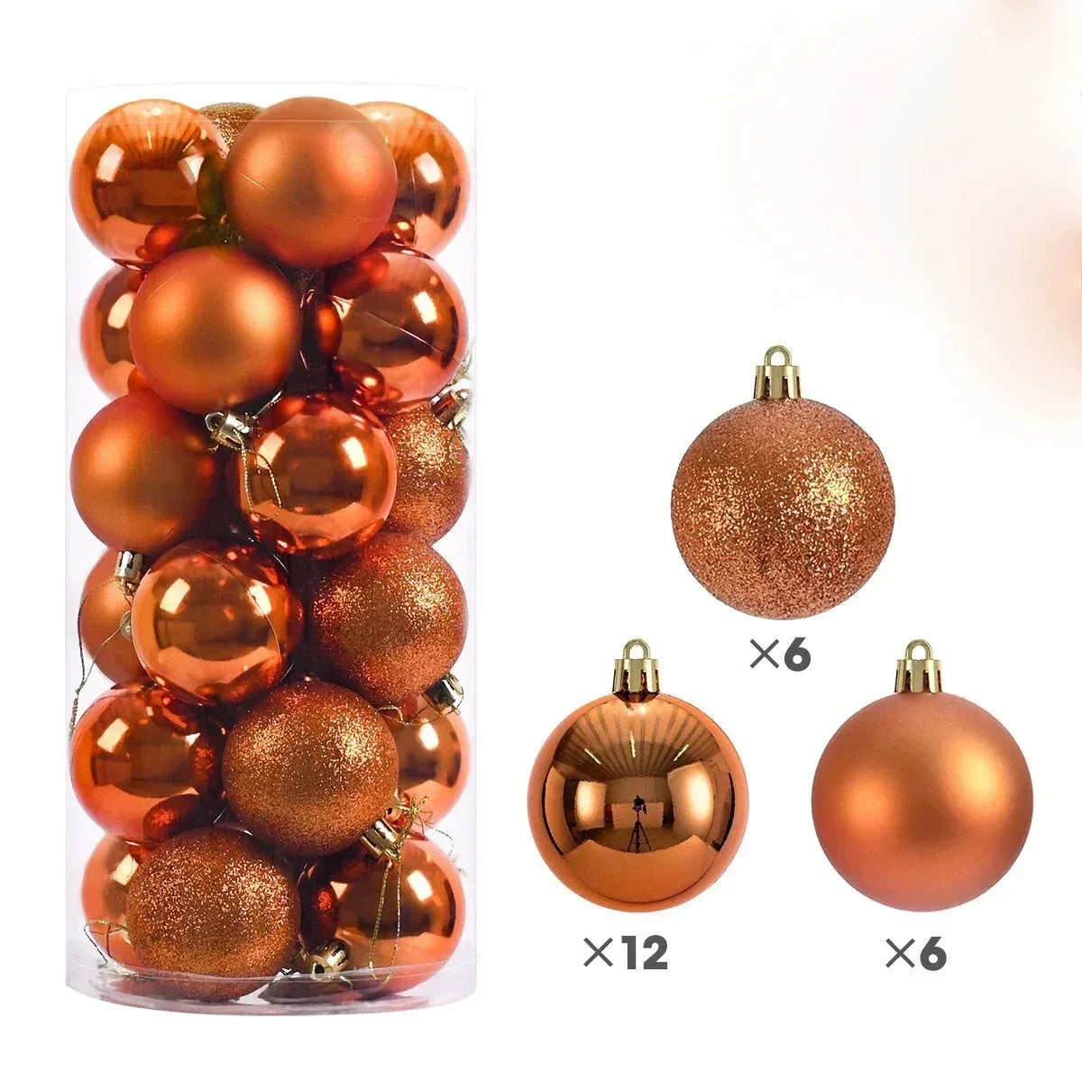 24Pcs 3/4/6CM Christmas Balls Hanging Christmas Tree Pendant Ornaments for Party Decor New Year Navidad Gifts 2026 Accessories
