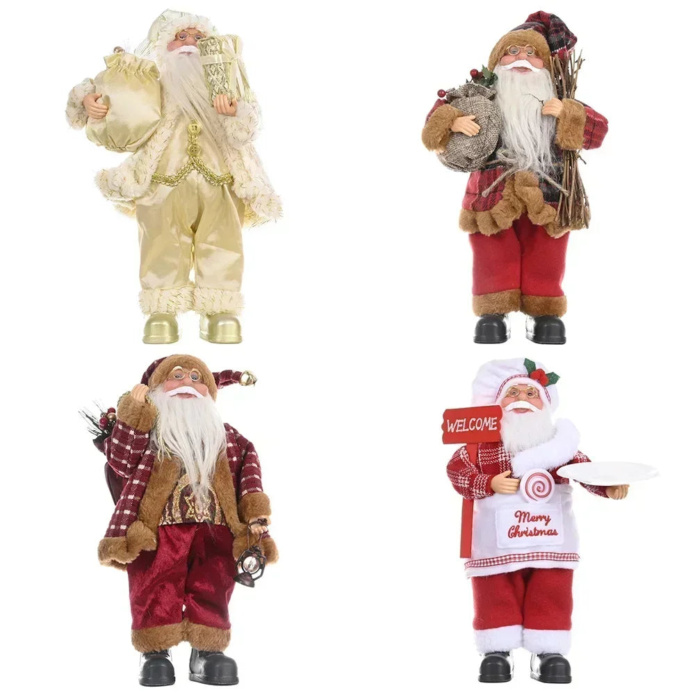 1~4PCS 2025 Christmas Decoration for Home Santa Claus Plush Doll 30cm Navidad Party Decor Xmas Ornaments New Year Gift
