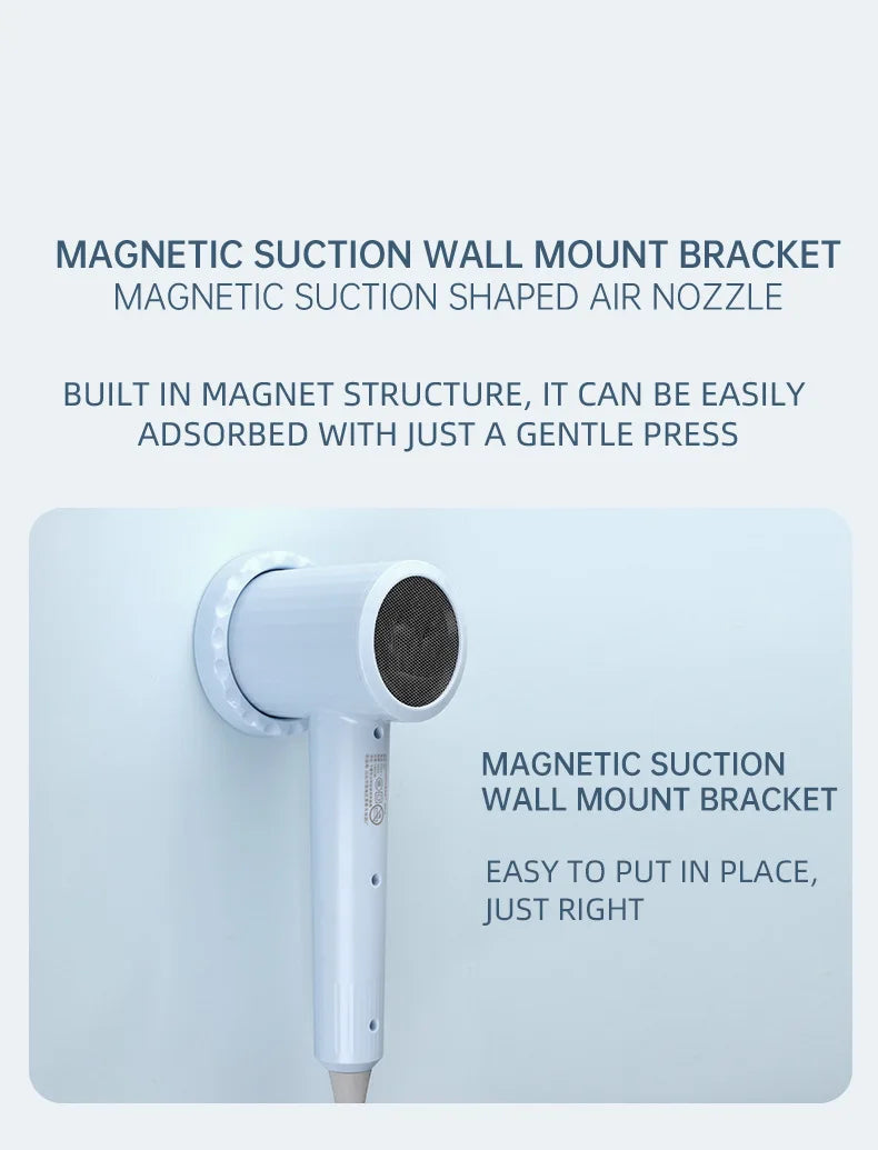 Hair Dryer, High-Speed Electric Turbine Airflow, Low Noise, Constant Temperature And Quick Drying Wind Speed 62m/s1800WQuick Dry