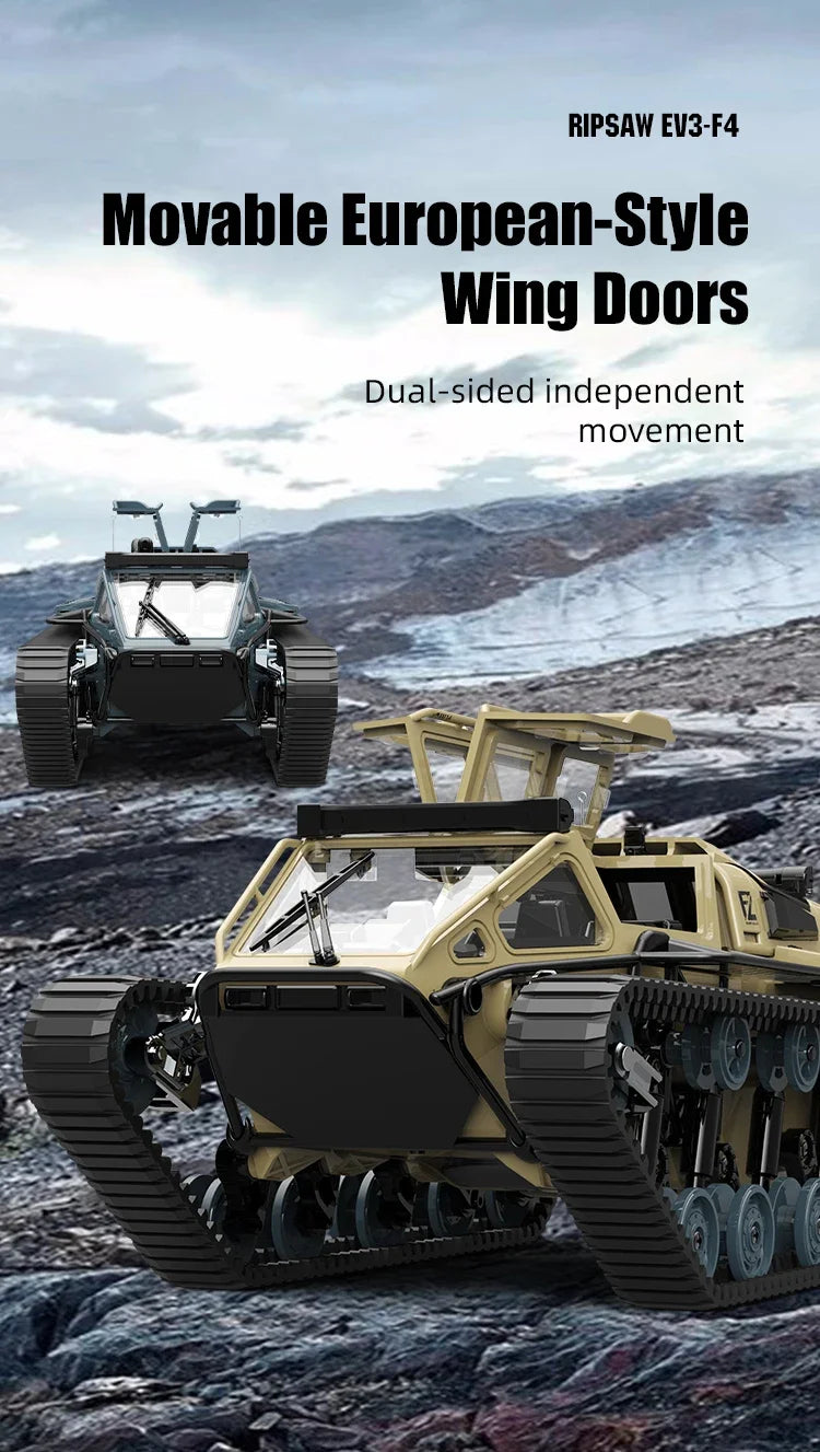 JHD Car For JJRC C8812 2.4G Full Scale Tracked Tank RC Car Model 360 Degree Rotation Drift Remote Control Off-Road Vehicle