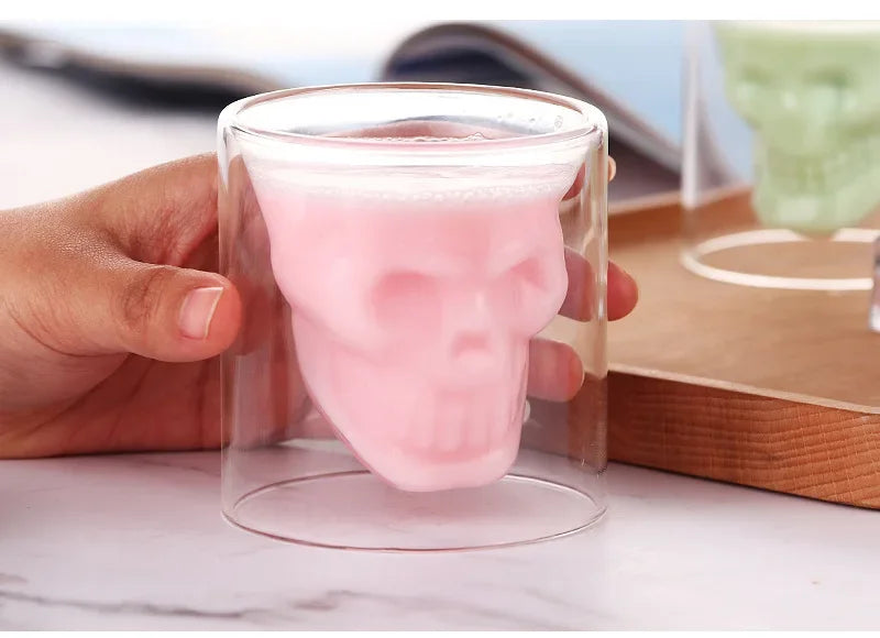 Skull Glass Cups 25/75/150/250ml Crystal Clear Creative Designer Party Bar Vodka Beer Drinking Glasses Unique Novelty Gift