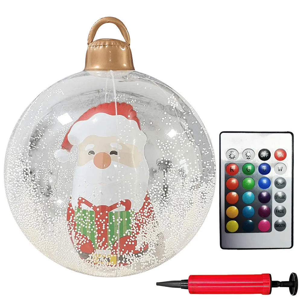1PC Christmas Tree Decorations Balls Giant Inflatable Christmas Balls Outdoor Christmas Decorations PVC 60CM Snowman Balls