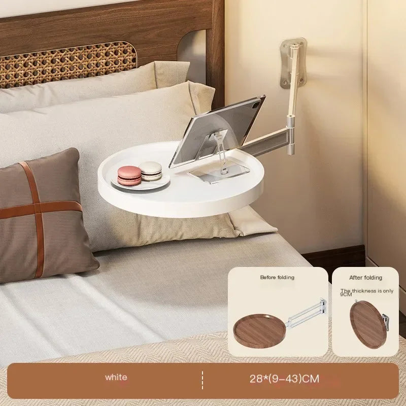 Foldable Wall Mounted Table Bedside Storage Cabinets Multi-Purpose Floating Shelves for Bedroom Living Room Compact Tea Tables