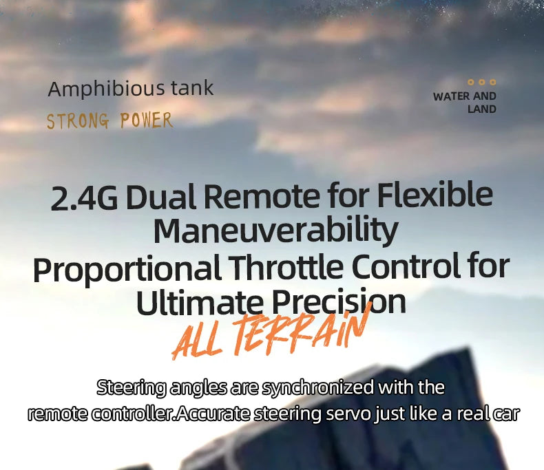 JJRC Q183 RC Car 2.4G Amphibious All Terrain Tracked Tank Remote Control Truck Climbing Off-Road Vehicle Waterproof Toy Kid Gift