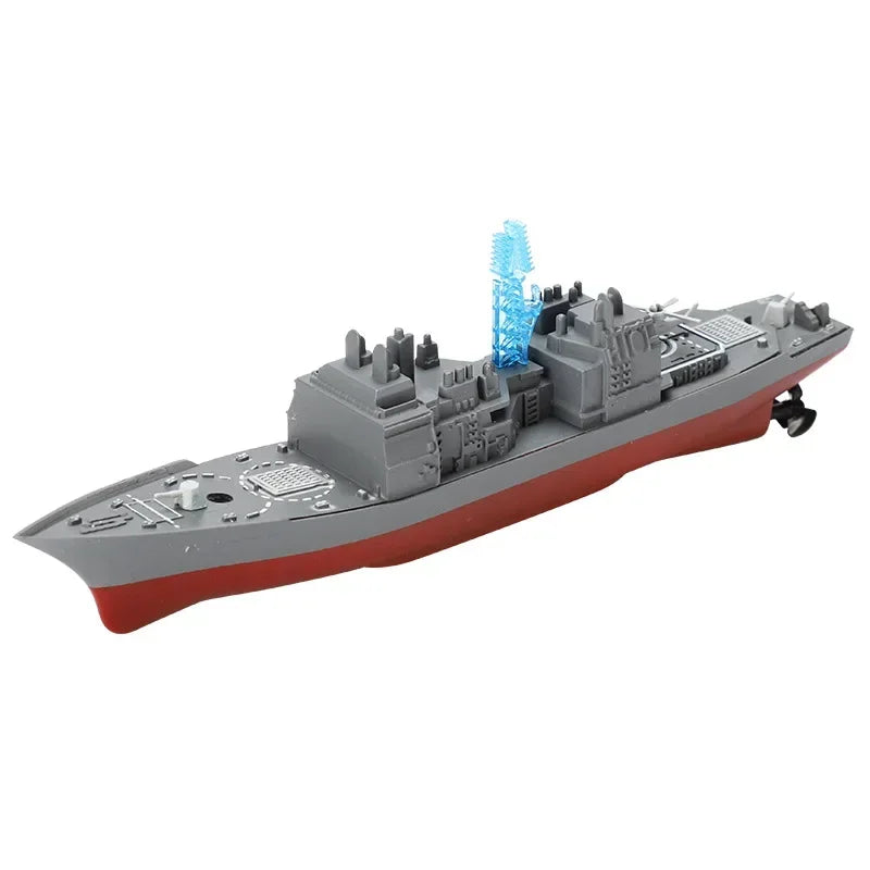 Mini Boat Remote Control Warship 2.4ghz Double Propeller Radio-control Aircraft Carrier Simulated Model Toys Kids Gift