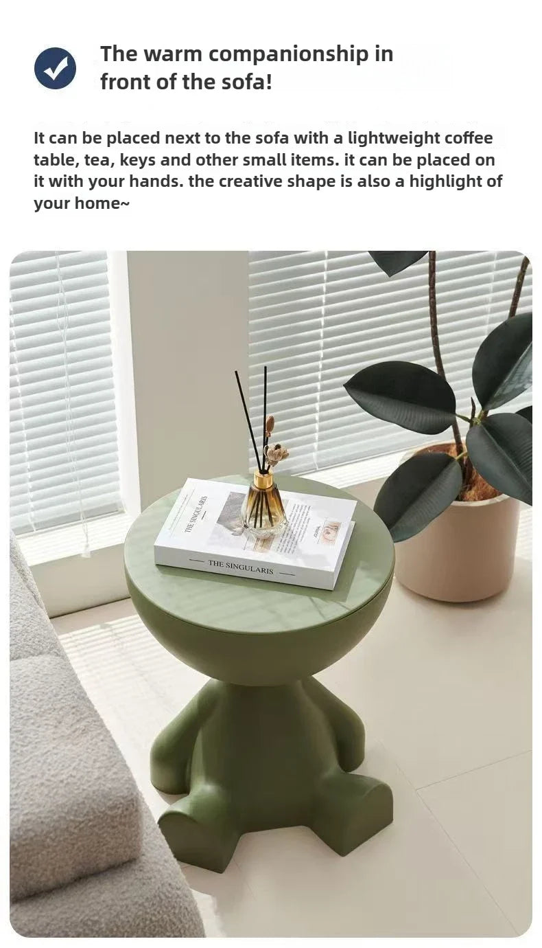 Light Luxury Cartoon Sofa Edge Table Creative Flat Head Coffee Table Small Household Plastic Coffee Table Furniture Side Table