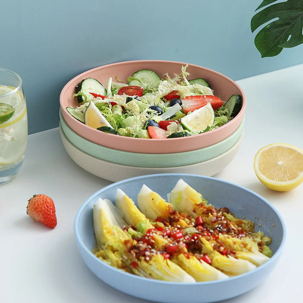 4 Pcs Plate Plastic Plates Pallets Salad Dinner Serving Round Polypropylene (pp) Food Dish Home Child Dishes