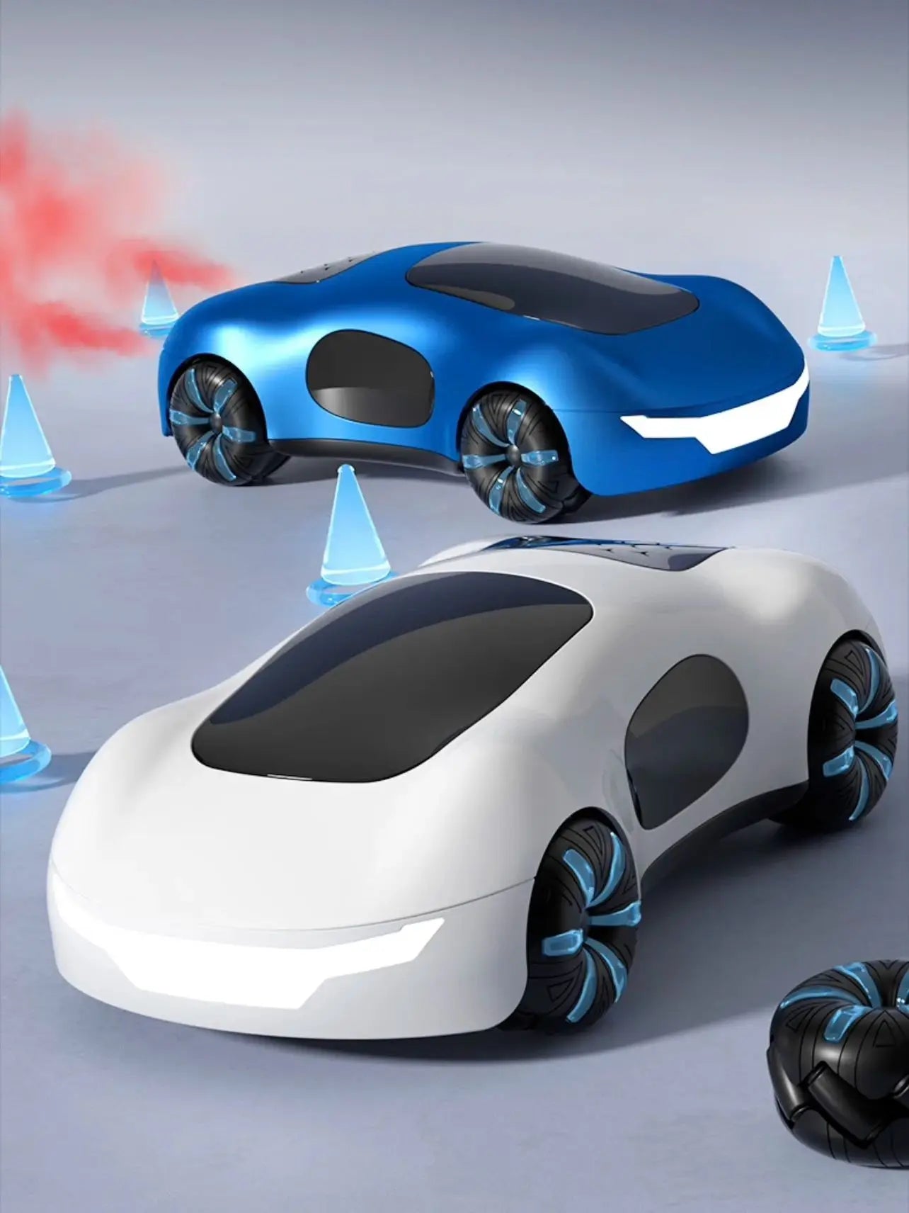 NEW cool sports car dual spray with sound and cool lights four-wheel drive science fiction concept car children's remote control