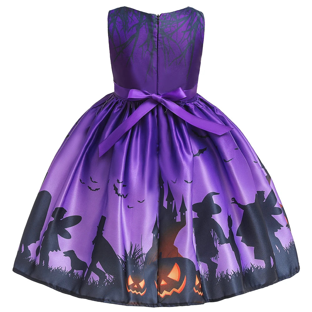 Halloween Bat Gothic Cosplay Girl Costumes Christmas Carnival Kids Pumpkin Birthday Costume for Children Princess Party Dresses