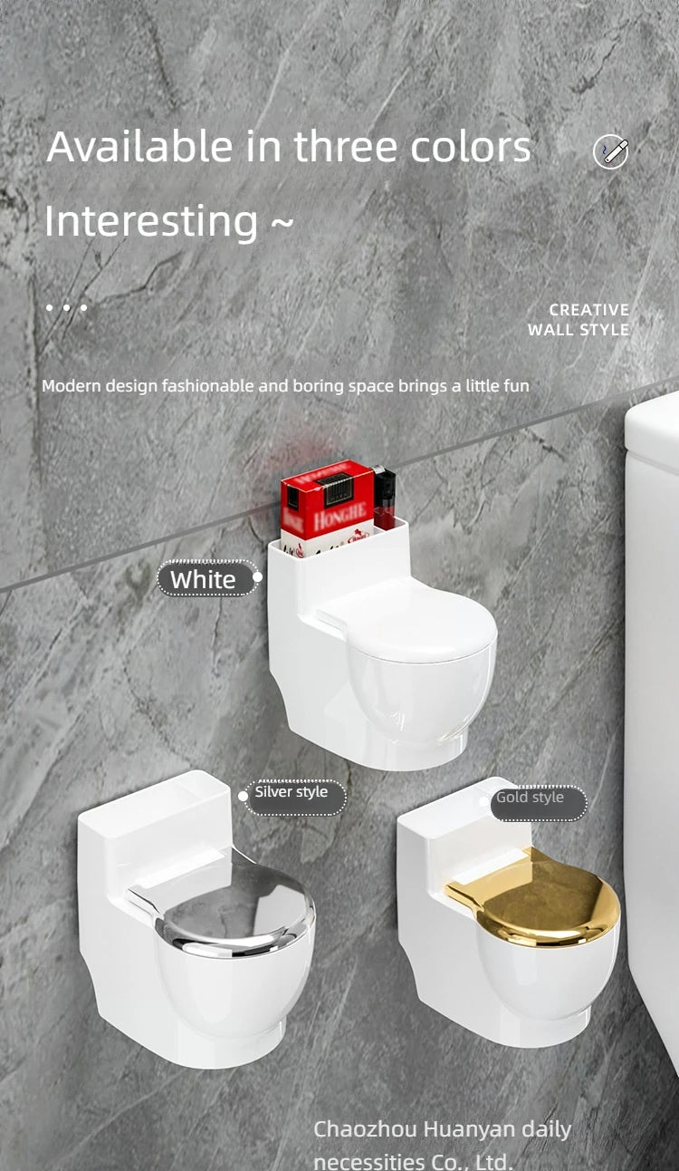 Ashtray, New Chinese Ashtray Creative Gift, Toilet Wall-mounted Ashtray With Lid, High Value, Anti-fly Ash Cute