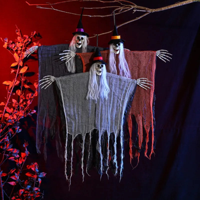 Halloween Skeleton Ghost Hanging Decoration Spooky Horror Ghost Props For Outdoor Indoor Garden Haunted House Reapers Ornament