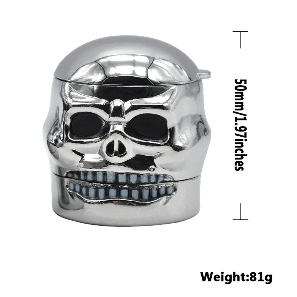 Mini Skull Tobacco Grinder Metal Halloween Gift Spice Crusher Small Portable 3 layers Herbs Grinder