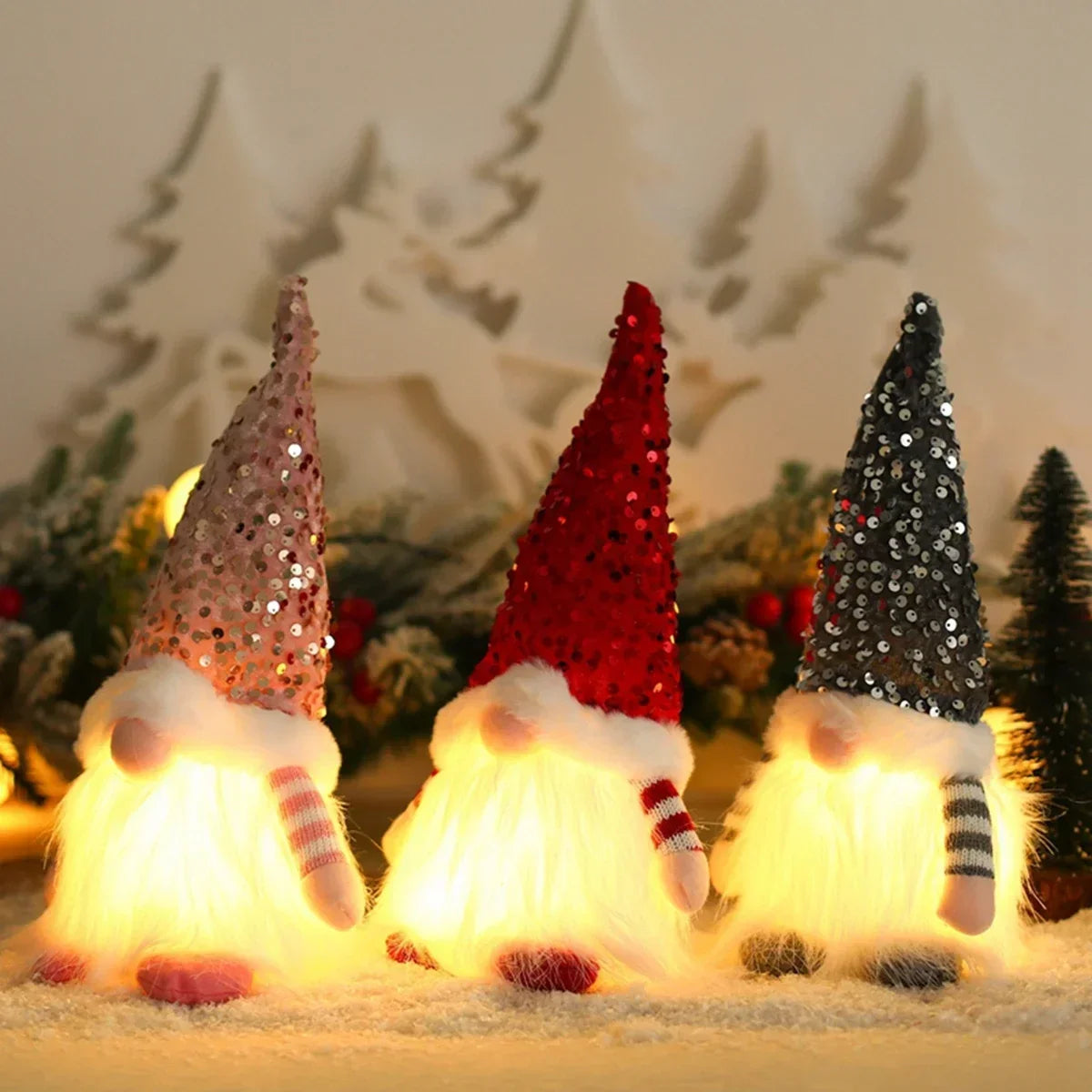 1~4PCS 2025 Christmas Decoration for Home Santa Claus Plush Doll 30cm Navidad Party Decor Xmas Ornaments New Year Gift