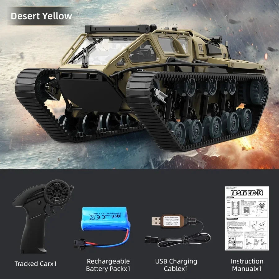 JHD Car For JJRC C8812 2.4G Full Scale Tracked Tank RC Car Model 360 Degree Rotation Drift Remote Control Off-Road Vehicle