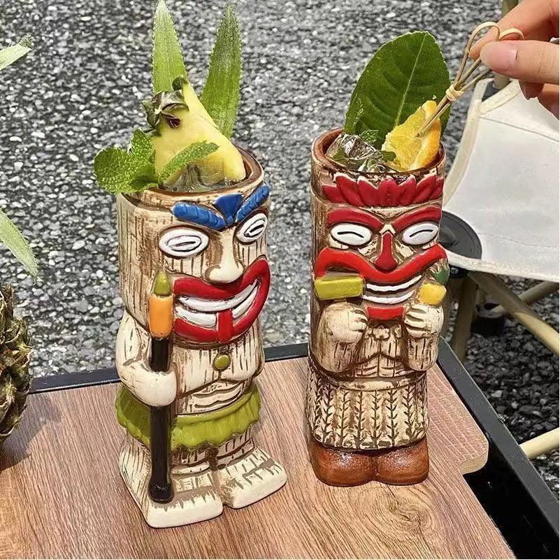Hawaiian Cocktail Glass Cup,Ceramic Tiki Mug,Samiff Bar Glass,Personality Drinking