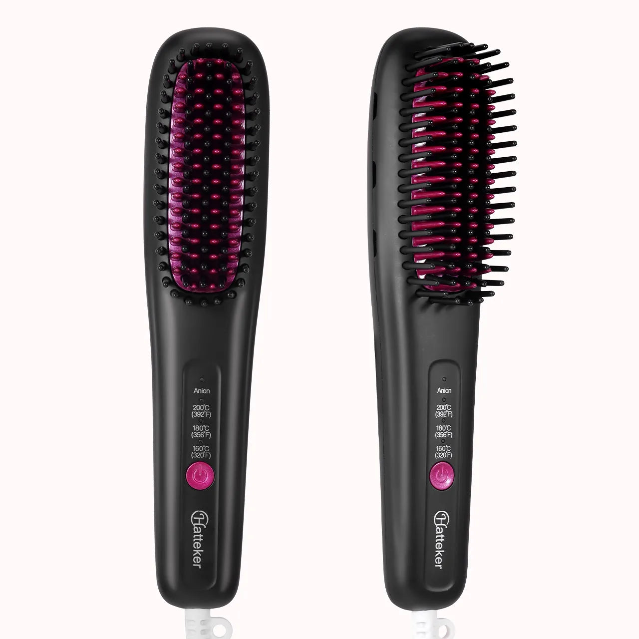 Hair Straightening Brush Portable Home Negative Ion Straightener with Multi-Heat Settings 3-Temp Ceramic Damage-Free Styling