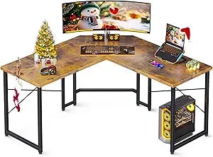 L Shaped Gaming Desk, Corner Desk Gaming Table for Home Office, Computer Desk Sturdy Writing Workstation for Small Space, Easy
