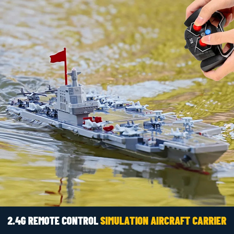 JJRC New Product Water Ship Model 2.4g Remote Control Aircraft Carrier Children'S Electric Toy Remote Control Ship Gifts