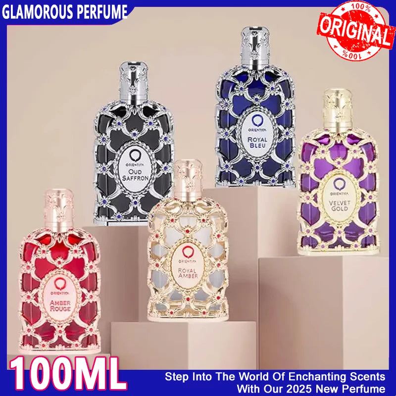 100ML Orientica Royal Amber Rouge Oud Saffron Men Women Eau De Spray Unisex Neutral Glass Bottle Rose Cologne Long Lasting Smell