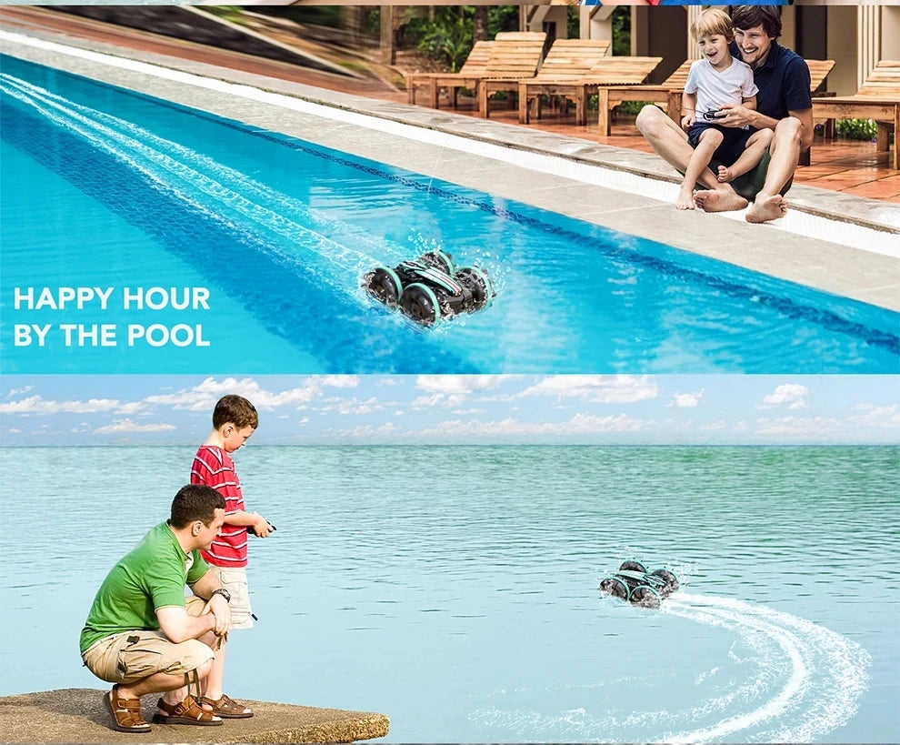Amphibious RC Car Remote Control Stunt Car Vehicle Double-sided Flip Radio 4WD Drift Off Road Outdoor Toys for Boy Children Gift