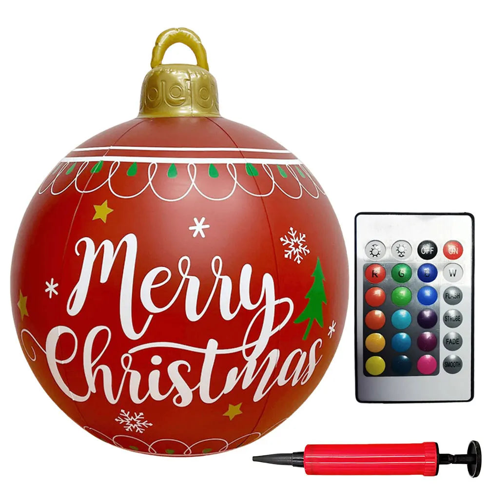 1PC Christmas Tree Decorations Balls Giant Inflatable Christmas Balls Outdoor Christmas Decorations PVC 60CM Snowman Balls