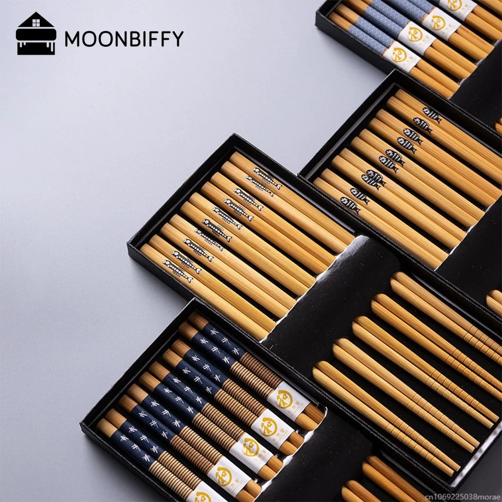 5Pairs Japanese Chopsticks for Sushi Non-Slip Food Sticks Chop Sticks Reusable Chinese Chopsticks Tableware Gift Kitchen Tools