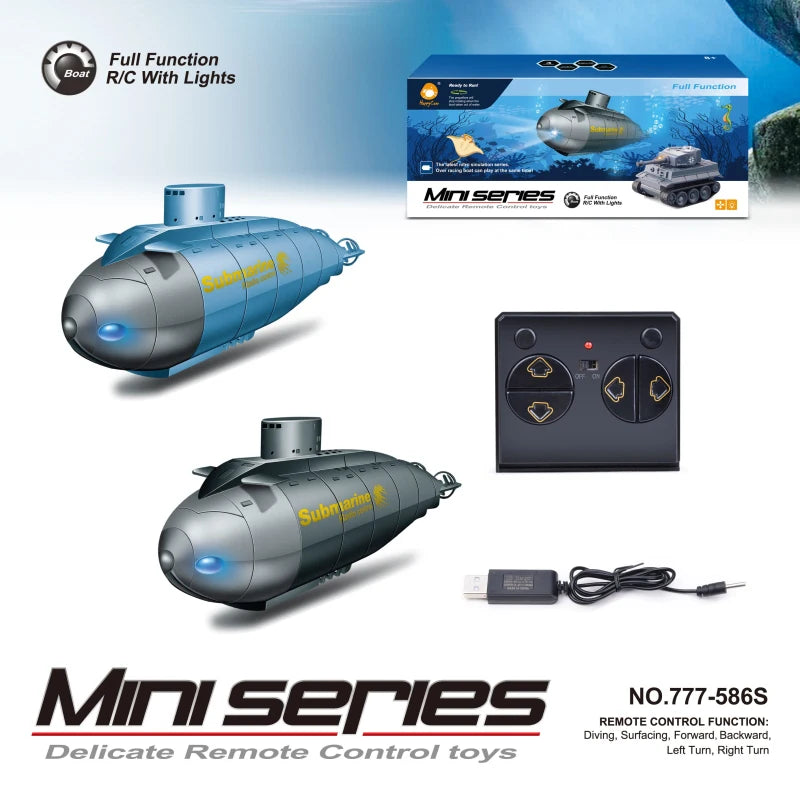 Electric Submarine Boat Underwater Diving Model Mini Playing Wireless Remote Control Model Boat Racing Toy Boys Christmas  Gifts