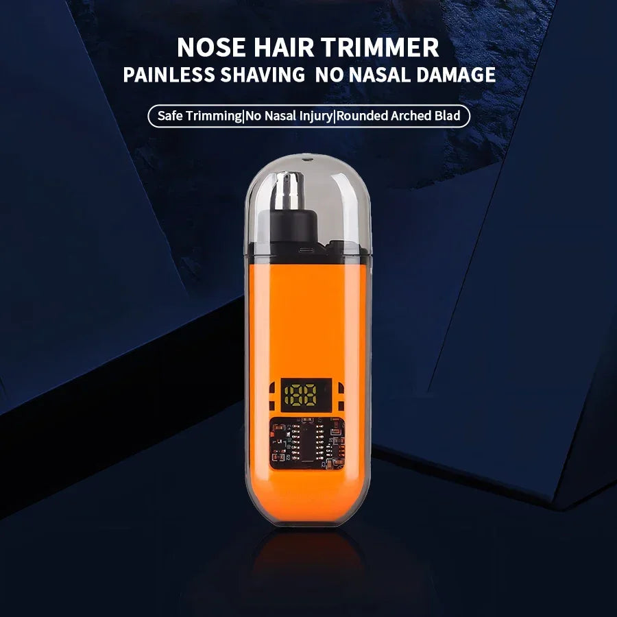 Mini Electric Nose Hair Clipper Rechargeable Multi-kinetic Shaving 2-in-1Unisex Fully Automatic Washable Shaving Nose Trimmer