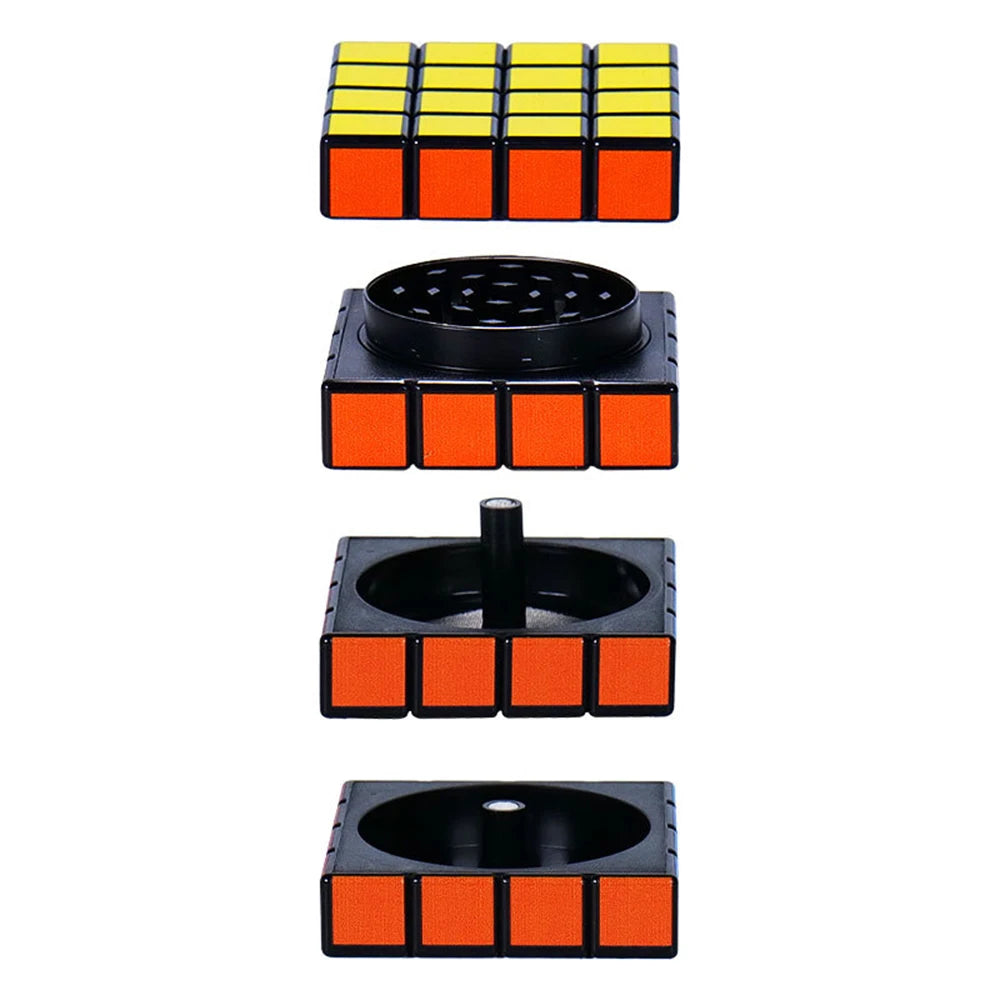 60MM Magnet Magic Cube Four Layers Grinder Metal Grinder Cigarette Tobacco Herb Grinder Shredder Spice Crusher
