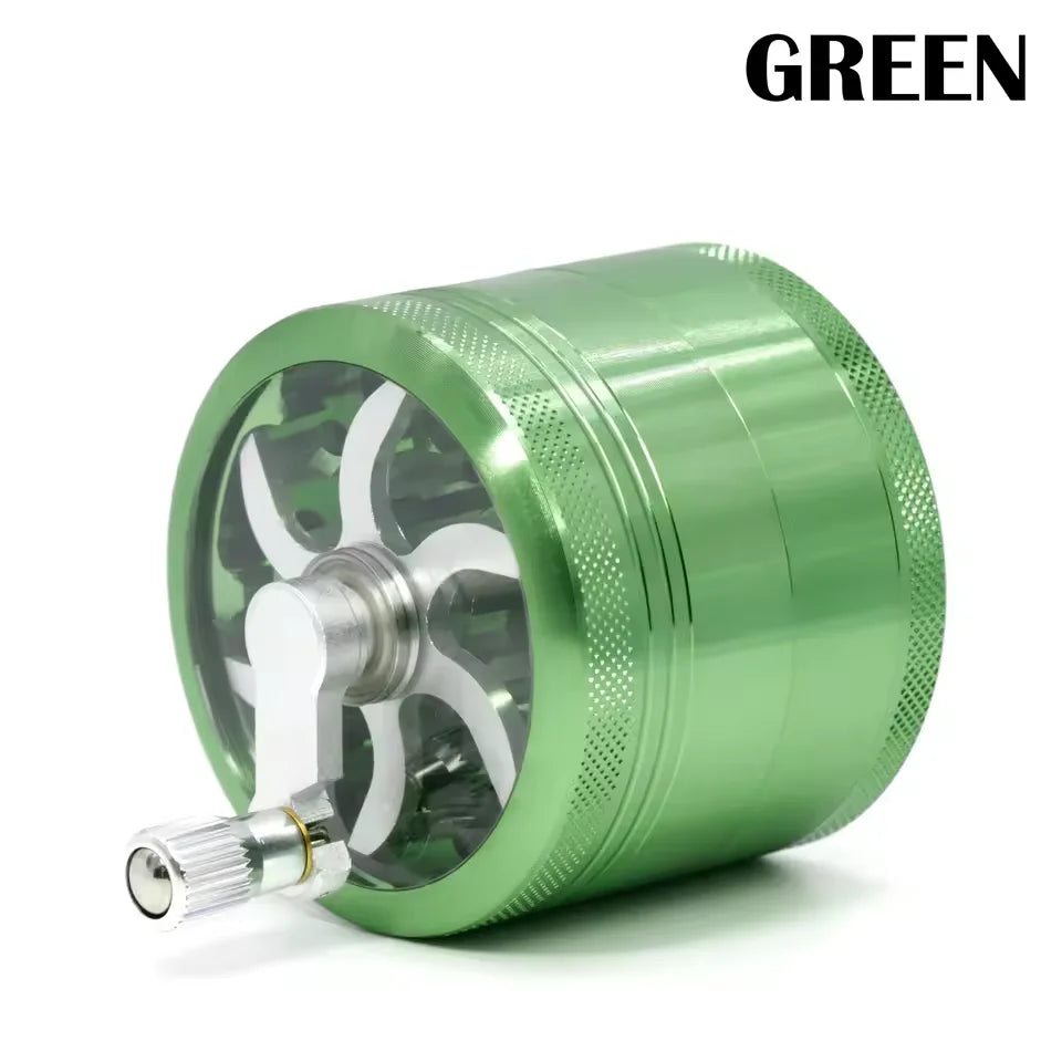 63MM 4 tier hand cranked zinc alloy herb grinder herb grinder spice grinder for smoking accessories, hard spices