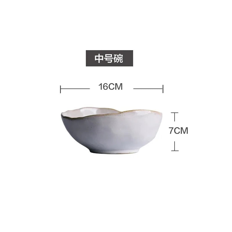 Dinner Plate Set - Rice, Soup, Noodle & Sushi Bowls with Sauce Dishes and Western Steak Plates for Versatile Dining