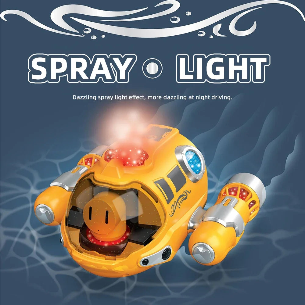 RC Boat Remote Control Boats Spray Powerboat Twin Propeller 2.4G Radio Controlled Ship with Lights Toys for Boys Girl Kids Gifts