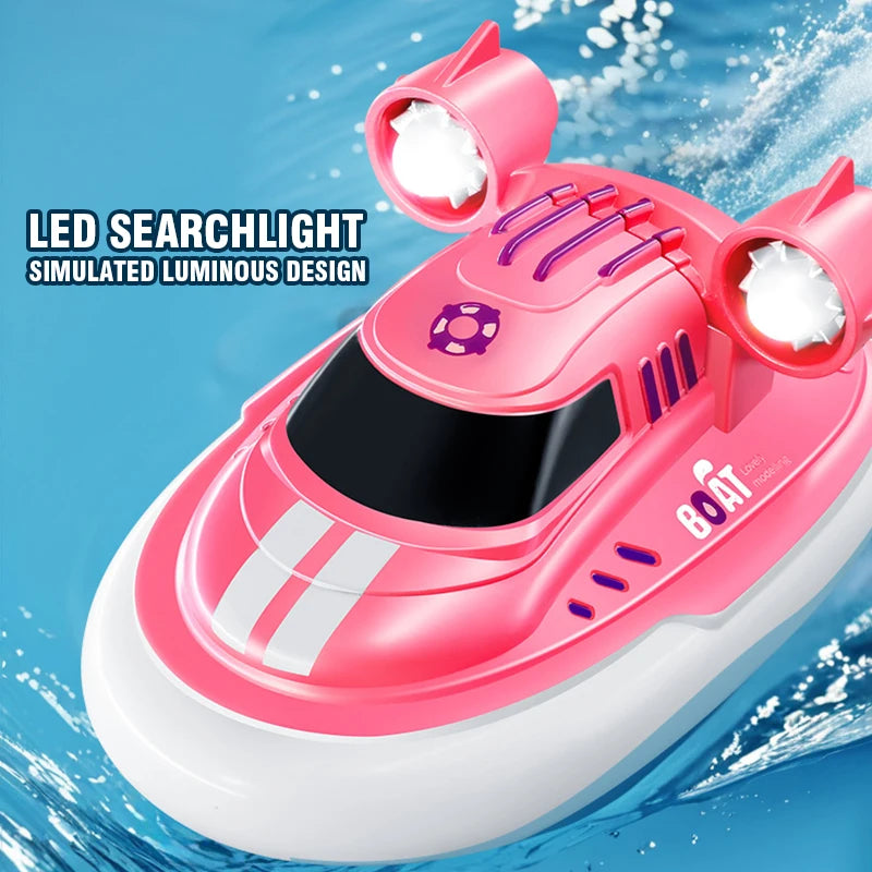 2.4G Electric Racing Boat Waterproof Model Ship Mini LED Light High Speed Remote Control Child Outdoor Toys for Boys Kids Gifts