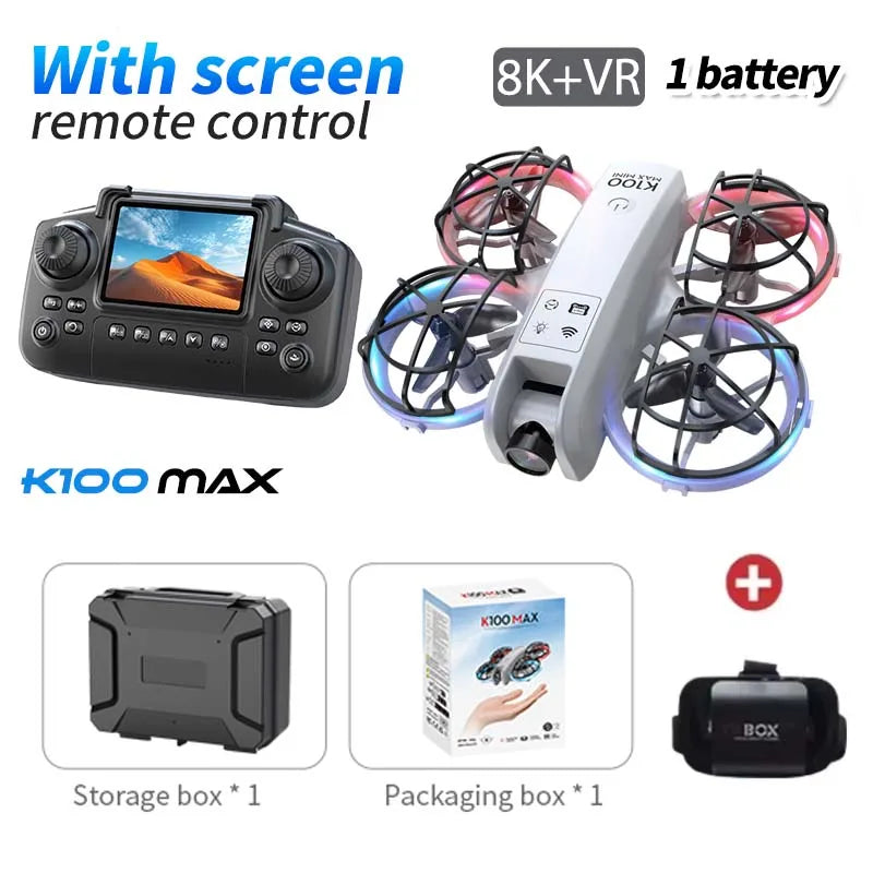 K100 MAX Mini GPS Drone 8K HD Camera Real Time Video Transmis Screen Control Obstacle Avoidance Aerial Photography RC Quadcopter