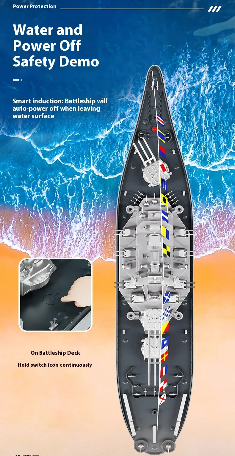 High-Speed Electric Remote Control Boat Speedboat Simulation Warship Oversized Model Launching Adult Children'S Toy Warship.