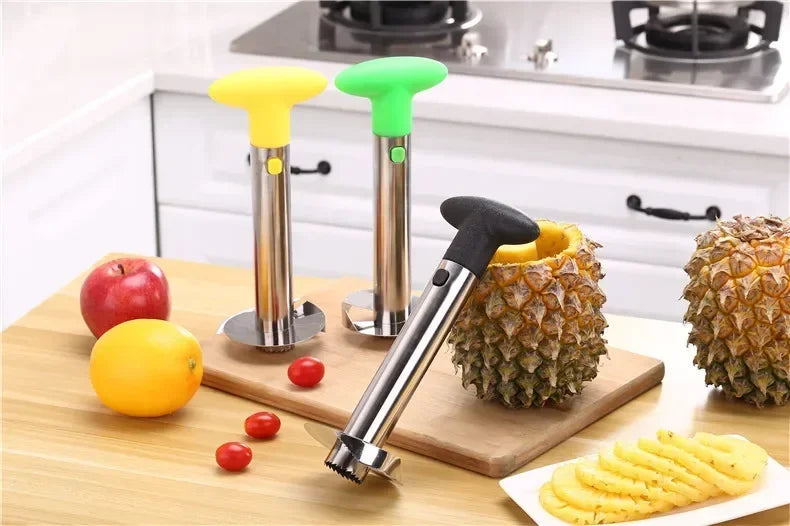 Stainless Steel Pineapple Cutter, Sharp Blade Fruit Peeler with Slicing Knives for Home & Kitchen Use