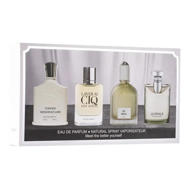 100ml Silver Mountain Water Scent Four PieceSet Lasting Fragrance Men Perfume Gift Box Brand Luxury Refreshing Light Men Perfume